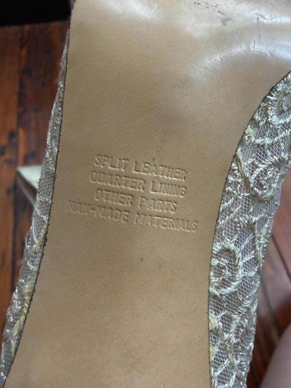 Vintage 90s Life Stride leather & white lace formal heels - Picture 6 of 12